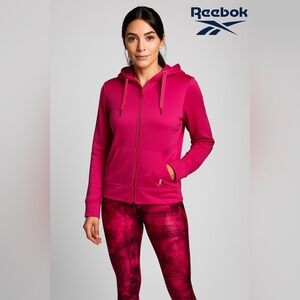Reebok Women's Workout Ready Full-Zip Hoodie (Fuchsia | Neon Pink)